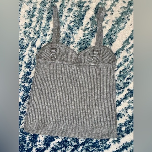 Wild Fable Gray Women's Ribbed Cropped Tank Top - Picture 4 of 6